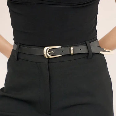 Ettika Modern Saddle Belt in Black