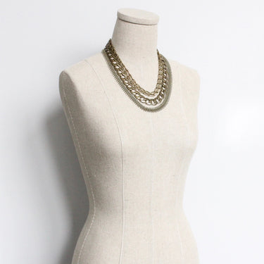 David Aubrey Jewelry Multi Strand Brass Ox Chain Necklace