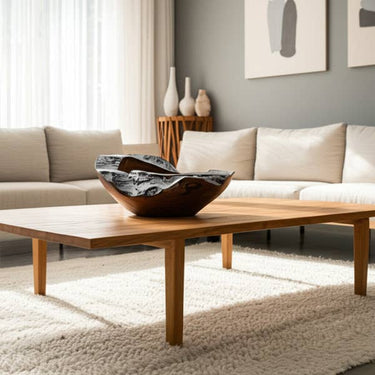 Decorative Bowl - Brown Wood Natural Burnt Edges, 12 in.