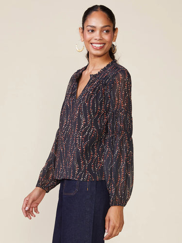 Anthem the Label Foil Print Fem Blouse
