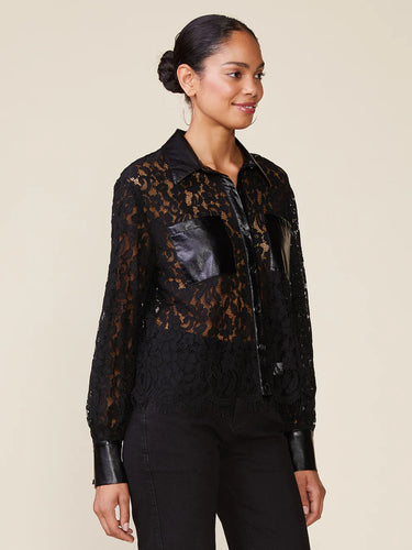 Anthem the Label Long Sleeve Lace Button Down Top