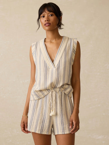 Faherty Dune Cotton Gauze Sleeveless Popover