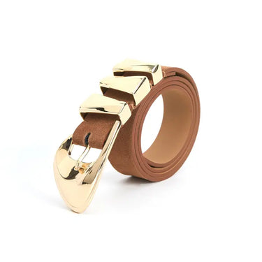 Ettika Modern Western Belt in Mocha