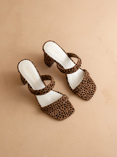 Oasis Society The Angela | Dark Cheetah Strappy Aligator Block Heel