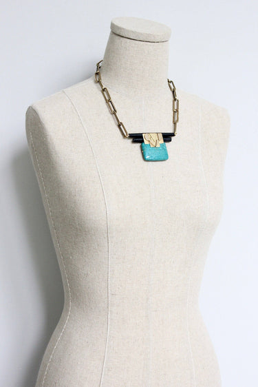 HYL519 Turquoise Artdeco necklace