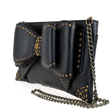 Mary Frances Accessories Bowed Over Genuine Leather Crossbody Handbag