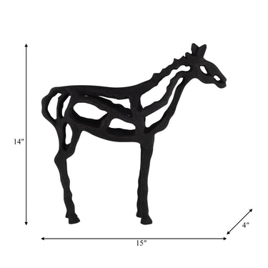 Decorative Sculpture - Black Metal Horse Illusion, 14 in.