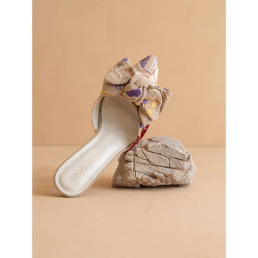 Oasis Society The Jane | Floral Pointed Toe Bow Accent Kitten Heel