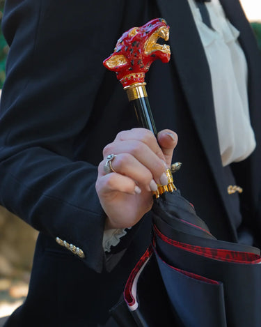 il Marchesato Sparking Red Leopard Umbrella