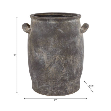 Decorative Vase - Brown Terracotta Textured Tall , 12 in.