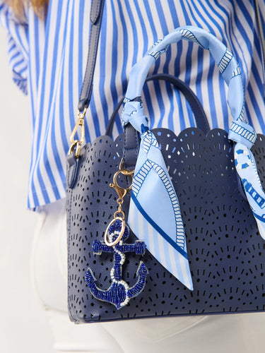 Shiraleah Anchor Beaded Bag Charm/Key Ring