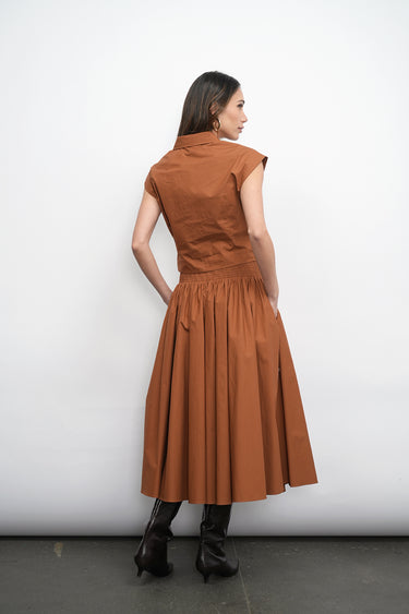 GREYLIN Eloise Wrap Front Extended Shoulder Poplin Top