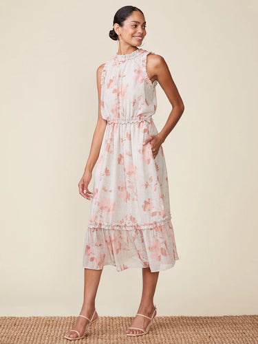 Anthem the Label Sleeveless Printed Ruffle Midi Dress