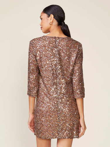 Anthem the Label 3/4 Sleeve V-neck Sequin Mini Dress