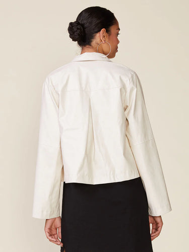 Anthem the Label Crinkle Faux Leather Button Front Jacket