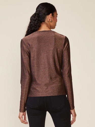 Anthem the Label Long Sleeve Glitter Fitted Crew Tee