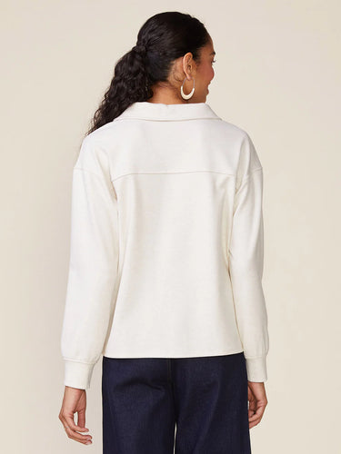 Anthem the Label Brushed Knit Twill Collared Pullover