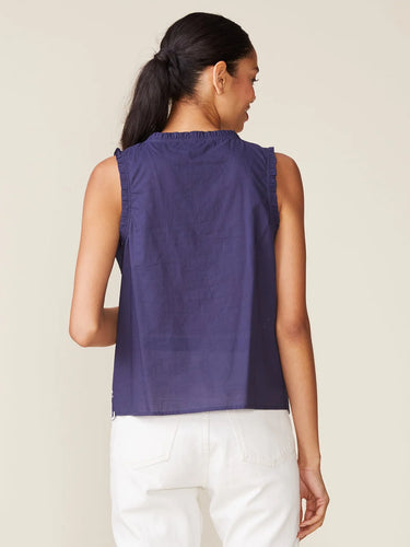 Anthem the Label Embroidered Cotton Button Tank