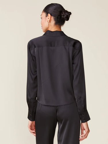 Anthem the Label Long Sleeve Satin Buttoned Top