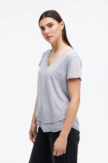 CHRLDR Ava V-Neck Mock Layer T-Shirt