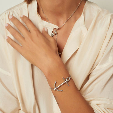 CXC Silver Anchor Slim Chain Bracelet