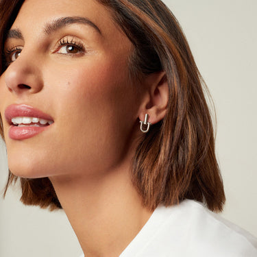 CXC Silver Mini Shackles Earrings