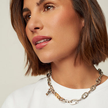 CXC Silver & Gold Choker Chain Calabrote