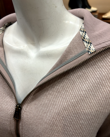 Faherty Legend Lounge Full Zip in Blush Twill