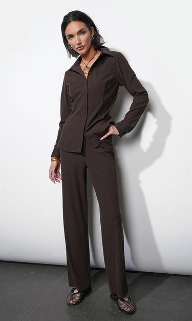 GREYLIN Quinn Rib Knit Pull Up Pant