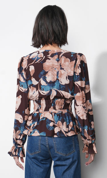GREYLIN Nicki Printed V Neck Blouse