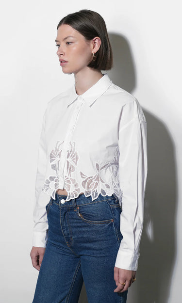 GREYLIN Finley Embroidered Hem Button Up Shirt