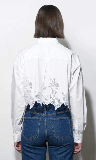 GREYLIN Finley Embroidered Hem Button Up Shirt