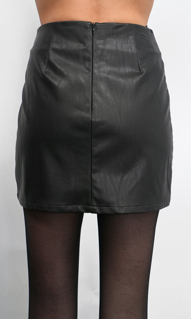 GREYLIN Grace Wrap Vegan Leather Skort