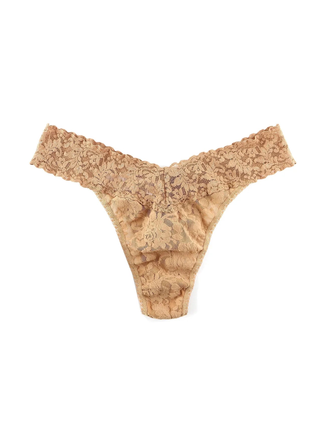 Signature Lace Low Rise Thong Chocolate Noir O/S