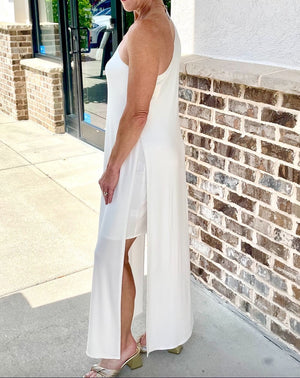 Krisa Modal Layered One Shoulder Dress