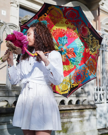 il Marchesato Artisan Italian Umbrella with Luxurious Hand-Enameled Toucan Handle