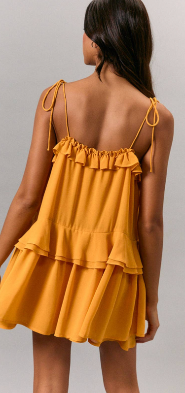 RUFFLE DETAIL SHOULDER TIE FLARE ROMPER