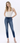 Mid Rise Raw Distressed Hem Crop Skinny Jean
