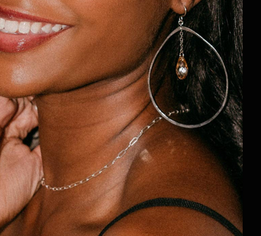 Dew Drop Hoop Drop Earrings