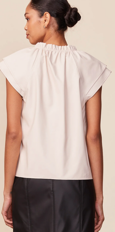 Double Sleeve Vegan Leather Top