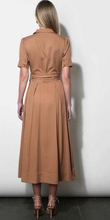 Fable Pleated Pocket Shirt Maxi Dress By Greylin