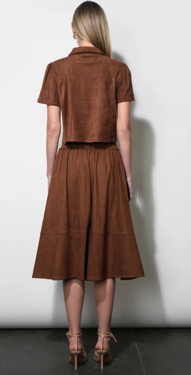 Wren Suede Midi Skirt By Greylin