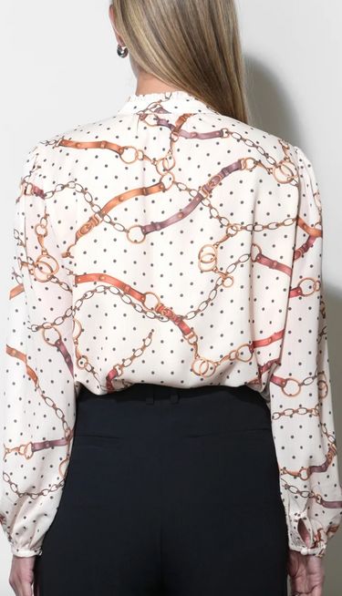 Bridget Button Up Printed Blouse By Greylin