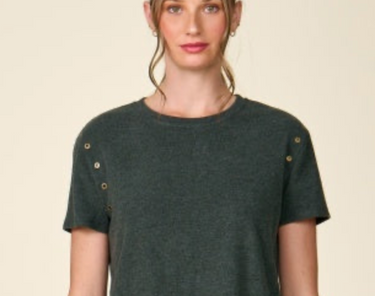 Anthem Eyelet Trim Cashmere Knit Tee