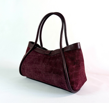 Mila Suede Bag With Crocodile Print