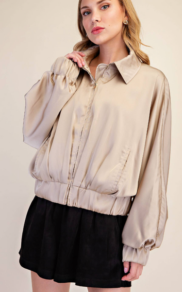 Satin Bomber Jacket
