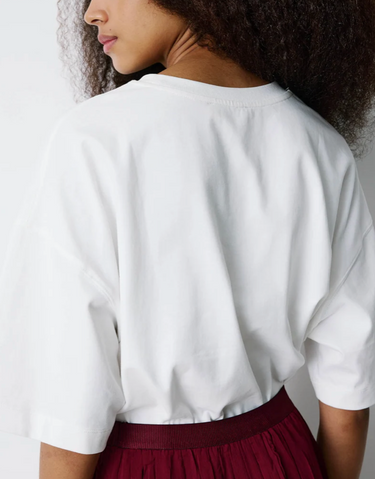 EMBROIDERED SLOGAN T-SHIRT ECRU BORYS