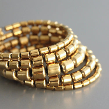 David Aubrey Jewelry Gold Plated Hematite Wrap Bracelet