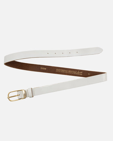 Amsterdam Heritage Lasse Gold Buckle Skinny Classic Design Leather Belt Women