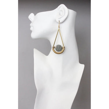 David Aubrey Jewelry Brass and Jasper Earrings